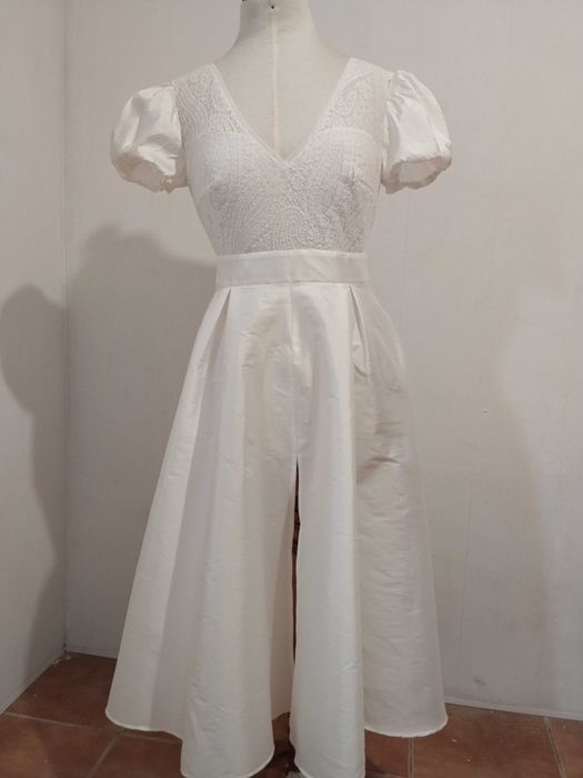 Vestido de noiva midi, tam 42