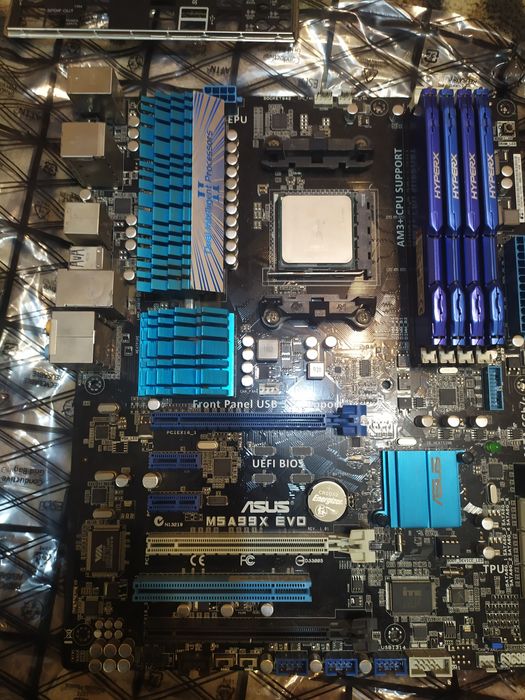 Комплект АМ3+материнка,проц,озу.