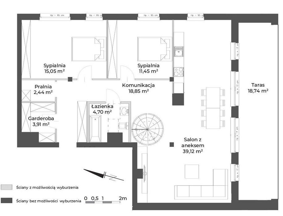 Unikatowy , dwupoziomowy Apartament z tarasem i wysokość 5,5 metra! - Więcej