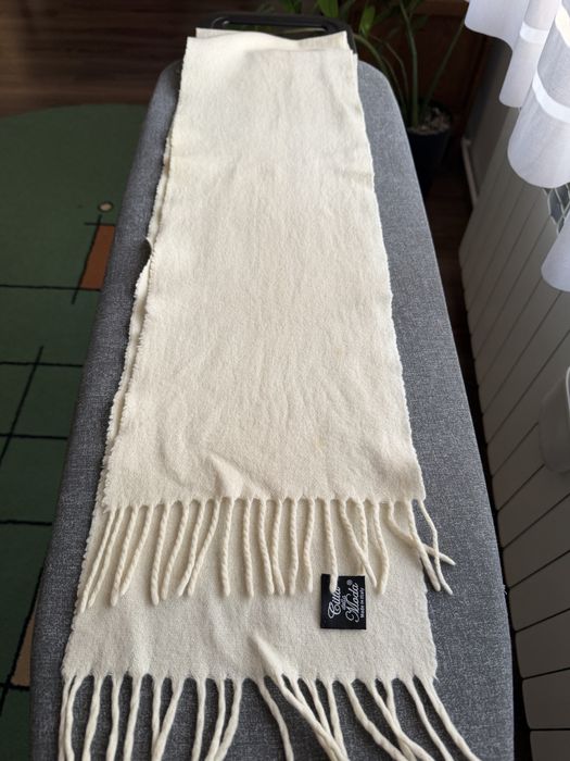 Kremowy szalik kaszmir wrlna styl vintage w bdb stanie uniwersalny  ci