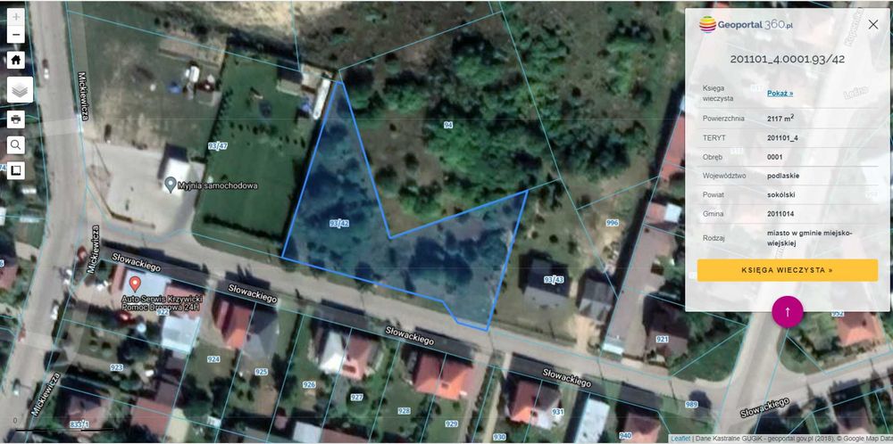 Działka budowlana 1828 m² Dąbrowa Białostocka