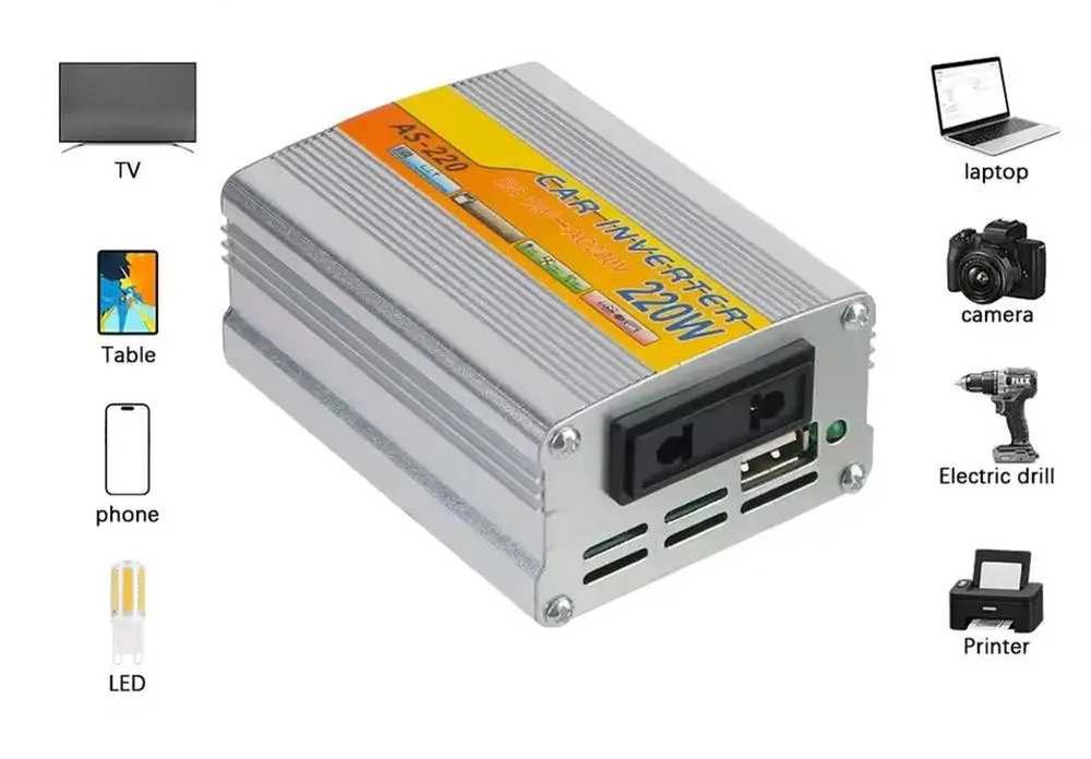 Мини инвертор 12V в 220V 220W