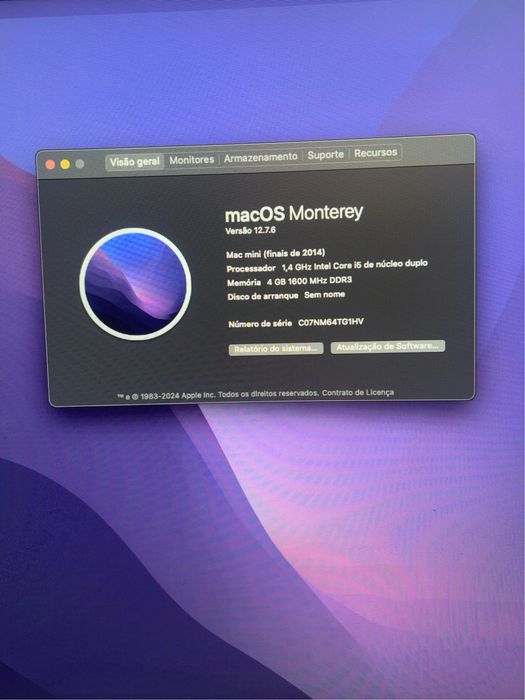 Mac mini com disco de 500gb