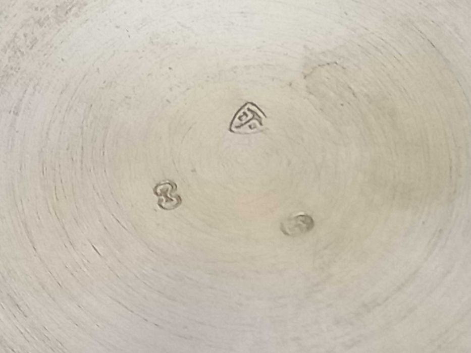 Owocarka, posrebrzana patera ze szkłem, pocz. XX w