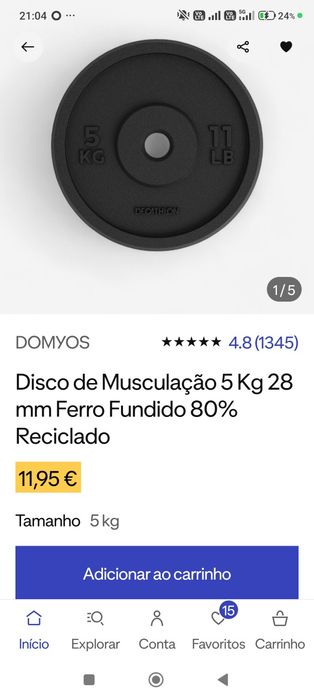 Discos e barras para musculação