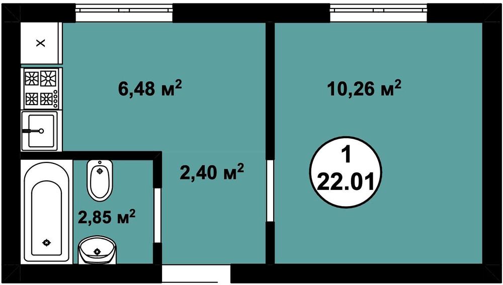 Купити квартиру | 22 кв. м. | Роздільна | ЖК Aura park | Без комісії