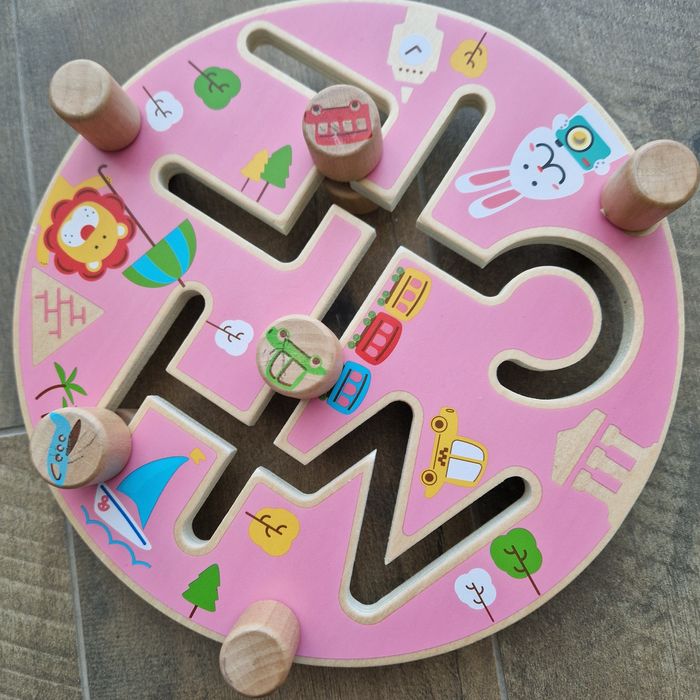 Деревяний лабіринт бізіборд розвиваючий  2 - 4 роки