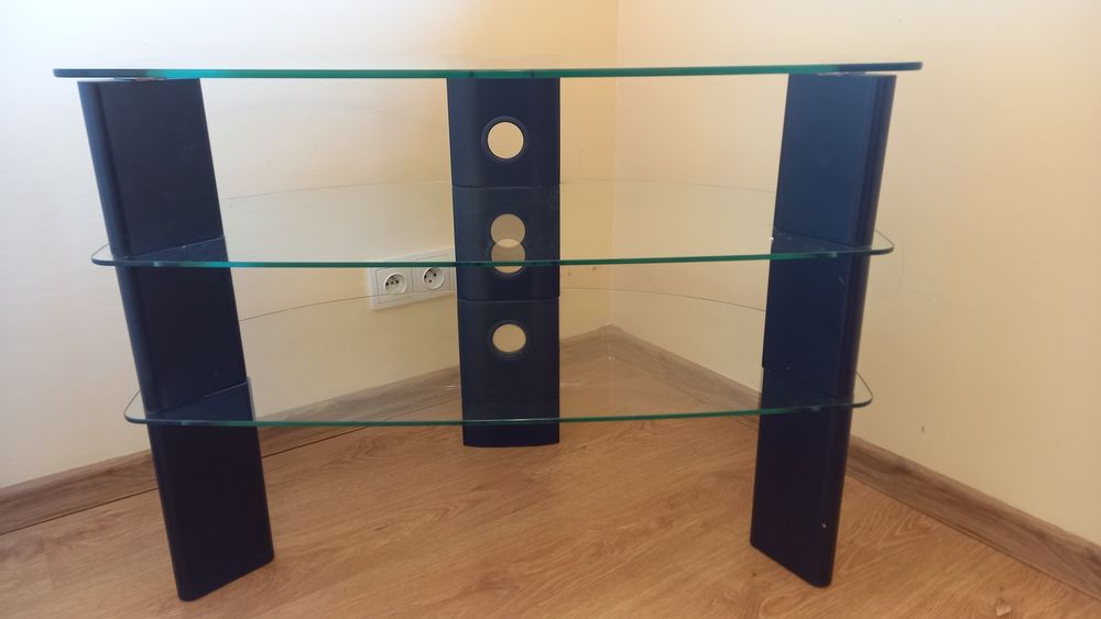 Szklany stolik RTV stolik pod telewizor 83 cm