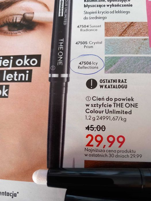 Oriflame cień do powiek w sztyfcie efekt hologramu 47505