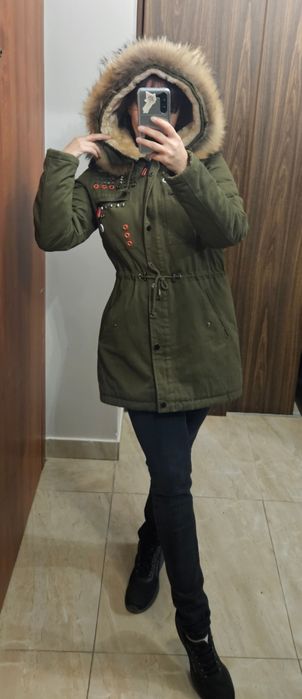 Zielona khaki kurtka parka Italy