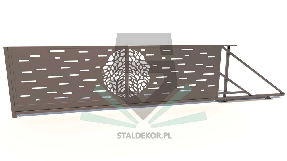 Brama przesuwna 4m, 5m, 6m, wycinana laserowo CNC, panelowa.