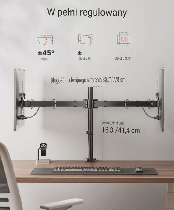 !! Uchwyt do 2 Monitorów 13-32" Stojak " SUPER JAKOŚĆ!!