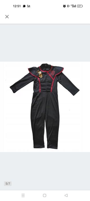 Kostium ninja Cogio czarny superbohater r. 122-128