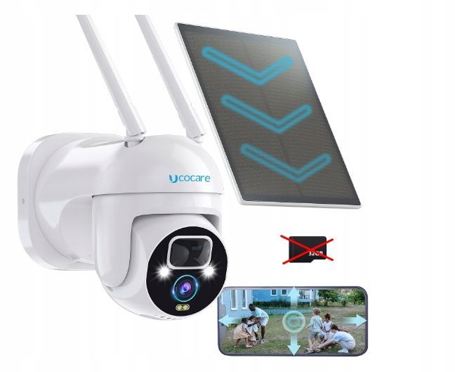 bezprzewodowa kamera zewnętrzna z panelem solarnym ucocare 2k 4mp