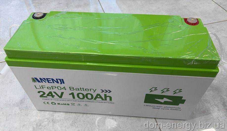 Акумулятор LiFePo4 Литий-ферум-фосфатный 100Ah А 24В v батарея АКБ ИБП
