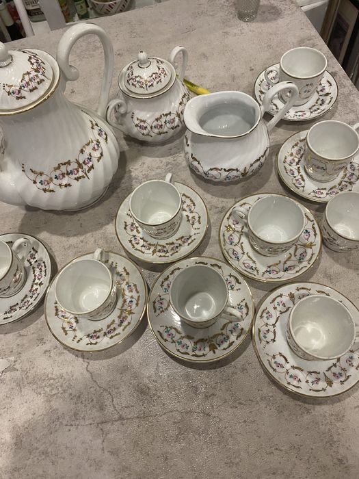 Serviço de café Vista Alegre Ema pintado à mão