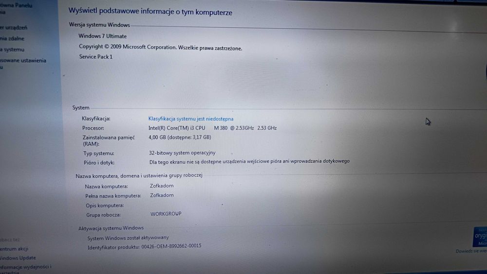Laptop Samsung SF310, 4 GB RAM, HDD 1T