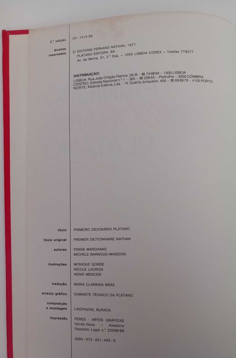Primeiro Dicionário Plátano de Frank Marchand - portes incluídos