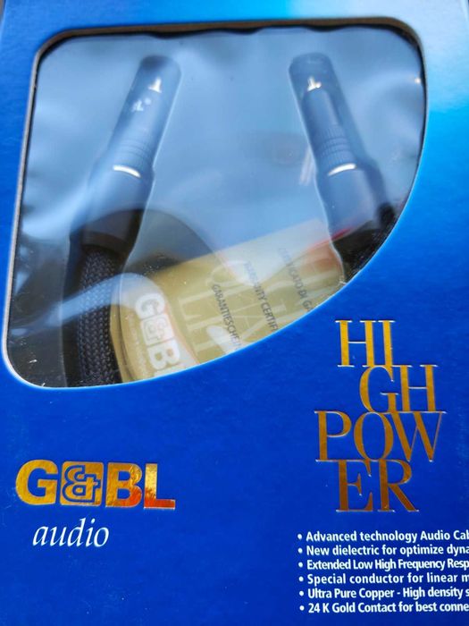 Коаксіальний аудіокабель G&BL. висококласної серії 1,2m