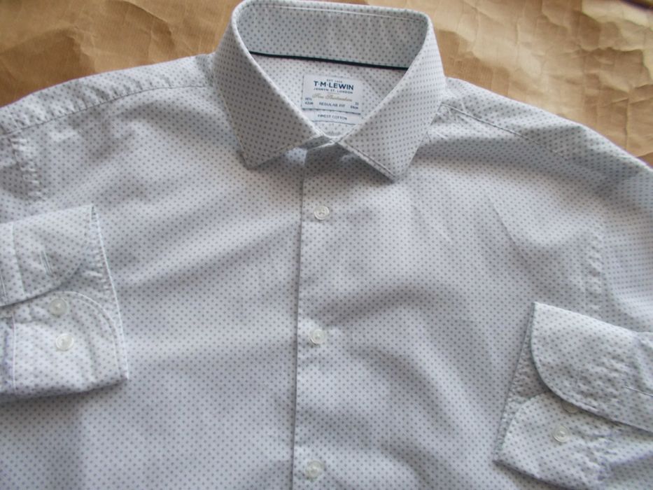 XL T.M.LEWIN PREMIUM Designerska 2 Fold Nowa Koszula XL 42/43 cm UK