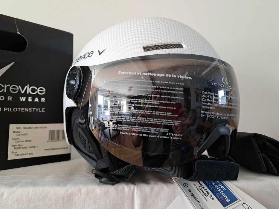 Kask narciarski Black Crevice Gstaad Carbon White M 54-57cm