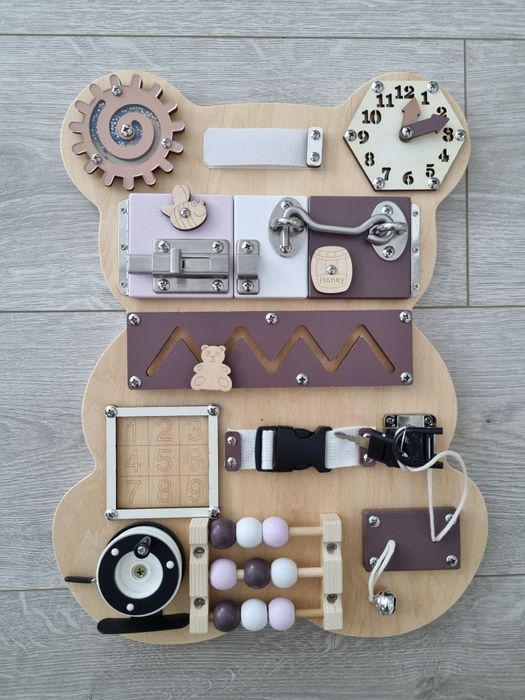 Tablica manipulacyjna sensoryczna drewniana