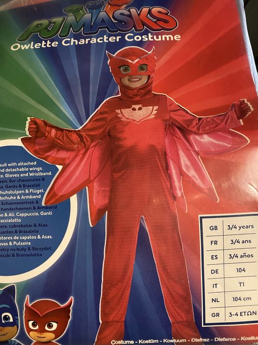 NOWY strój Pidżamersi Sowella kostium pjmasks owlette przebranie 3-4 l