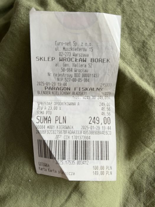 Blender kielichowy Tefal BlendForce 2 na gwarancji