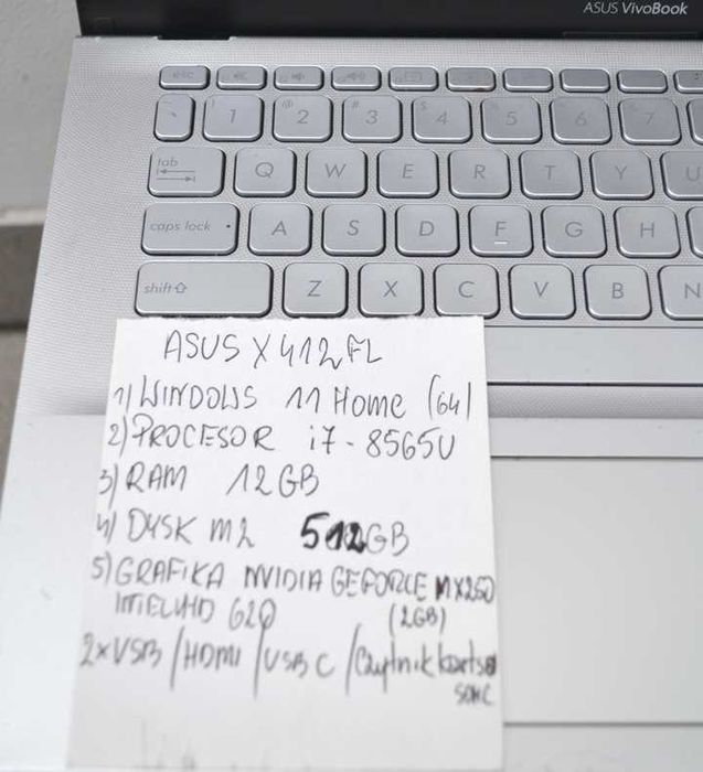 Laptop/Vivobook/Asus X 14/i7/12GB/512GB
