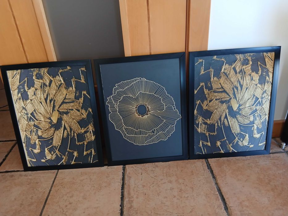 Conjunto de 3 quadros modernos