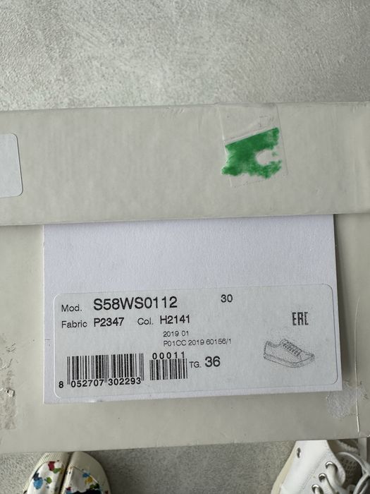 Кеды Maison Margiela tabi paint splatter оригинал