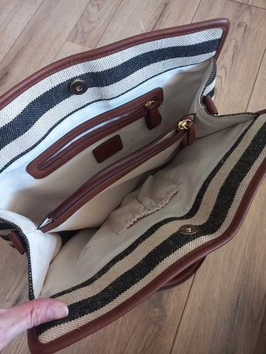 Jasper Conran torebka do ręki na ramię pasy bawełna juta