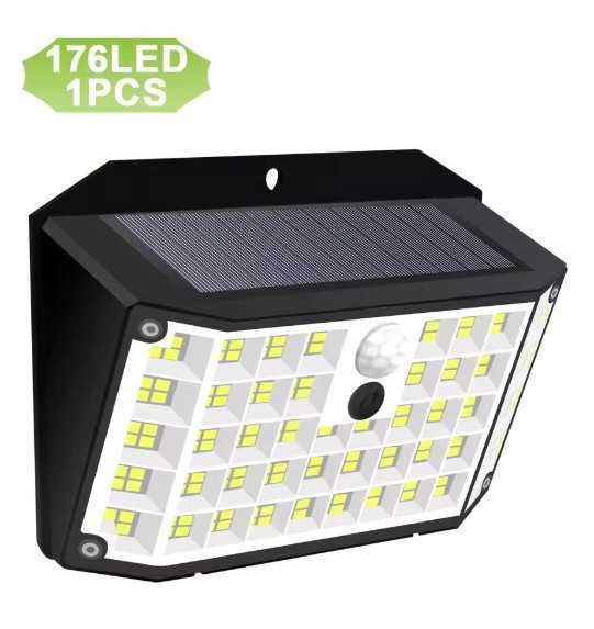 Holofote luz Solar 176Led 6/8h autonomia sensor movimento IP65