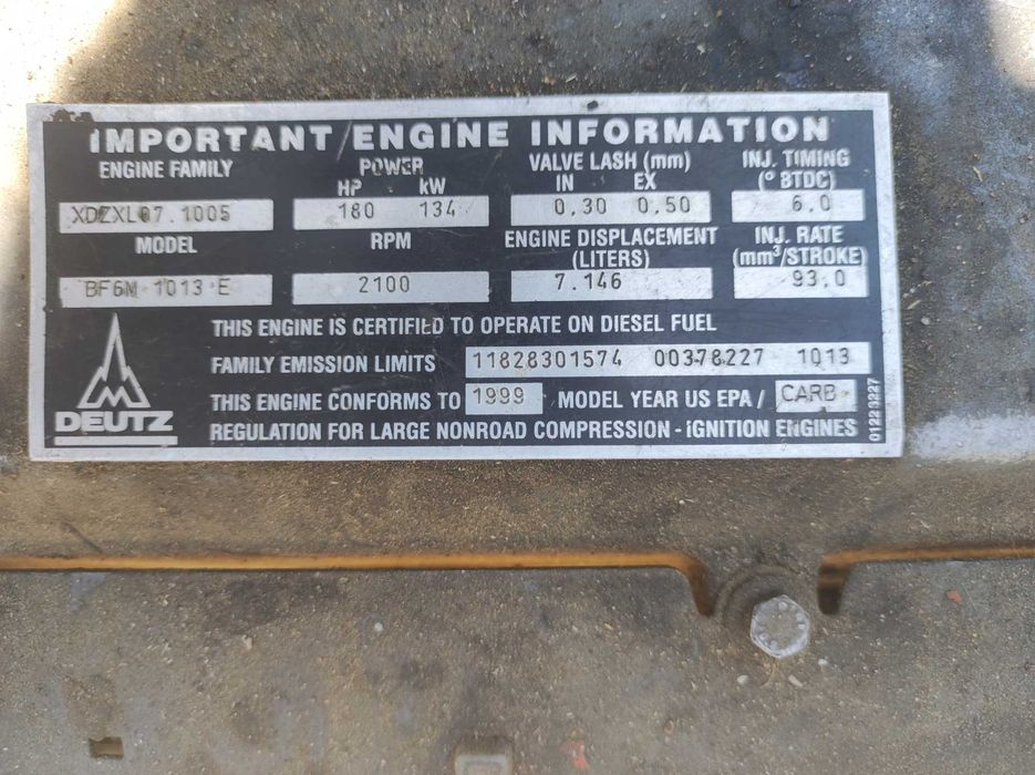 Silnik Deutz BF 6M 1013 E - moc 134 kW- do remontu- całość