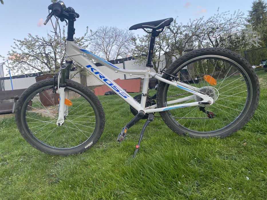 Rower kross bialo niebieski