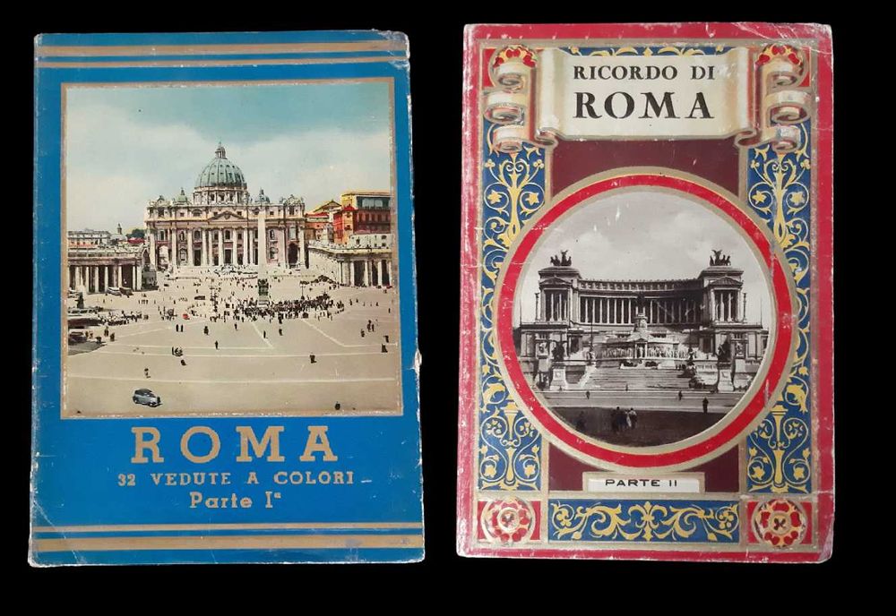Coleção de cartões postais italianos antigos de Roma-vintage