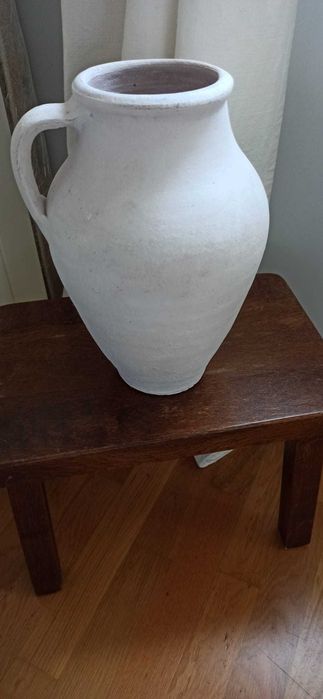 Duży biały wazon / dzban ceramiczny w stylu rustykalnym, prowansalskim