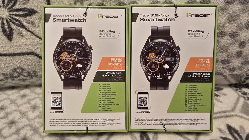 Nowy Smartwatch Tracer SM8V Onyx . Cena za jeden Smartwatch