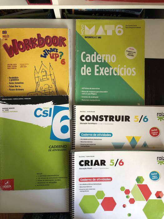 Manuais escolares e cadernos actividades 3° 4° 5° 6°