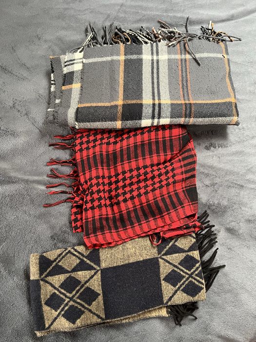 Trzy szaliki męskie dobre jakościowo arafatka