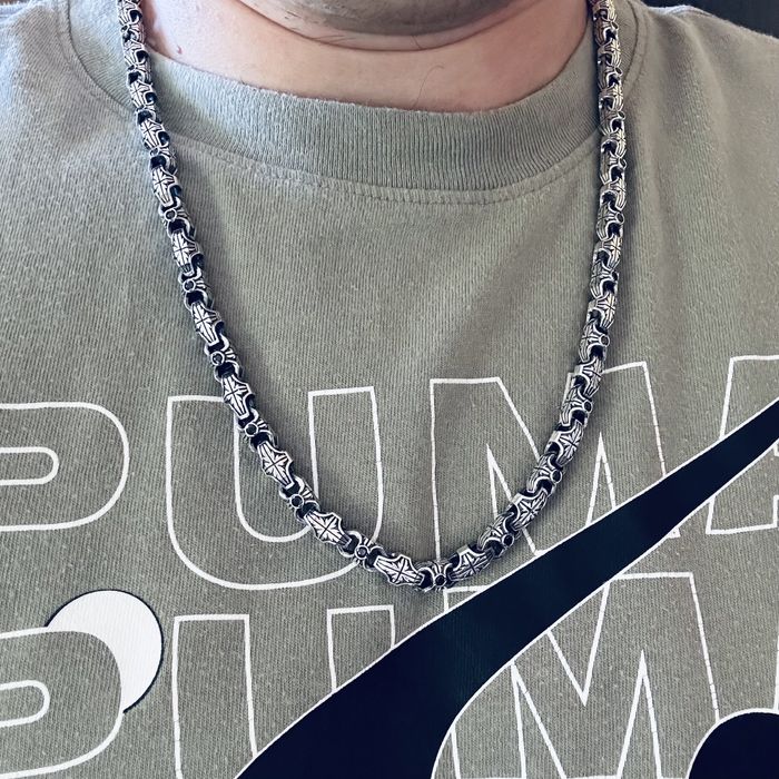 Срібний ланцюг Барака з камінням