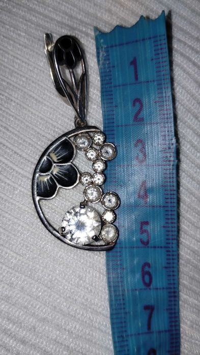 Срібний набір. Сережки та кулон