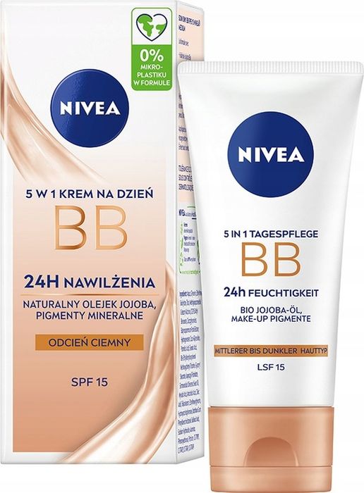 nivea bb krem 5w1 nawilżający spf15 odcień ciemny