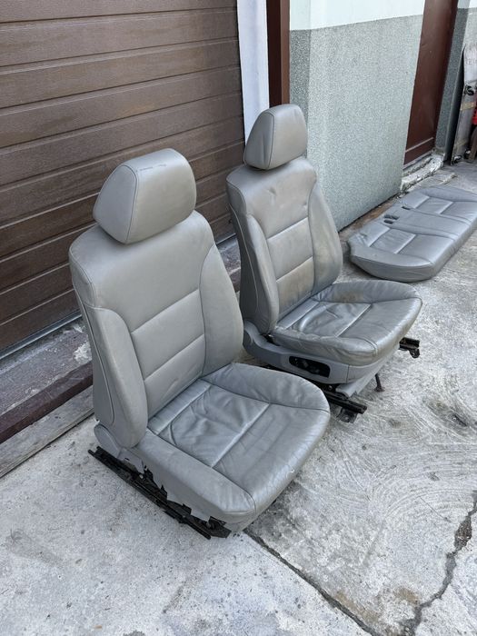 Bmw e60 e61 fotel kierowcy pasażera szara skóra