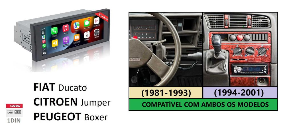 Rádio 1DIN FIAT Ducato • Peugeot Boxer • Citroen Jumper • Android