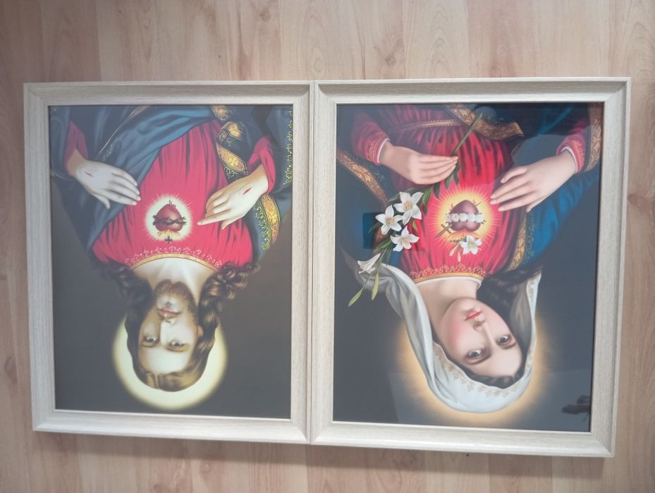 Obraz Najświętsze Serce Jezusa i Maryi 55x45 Nowa Reprodukcja