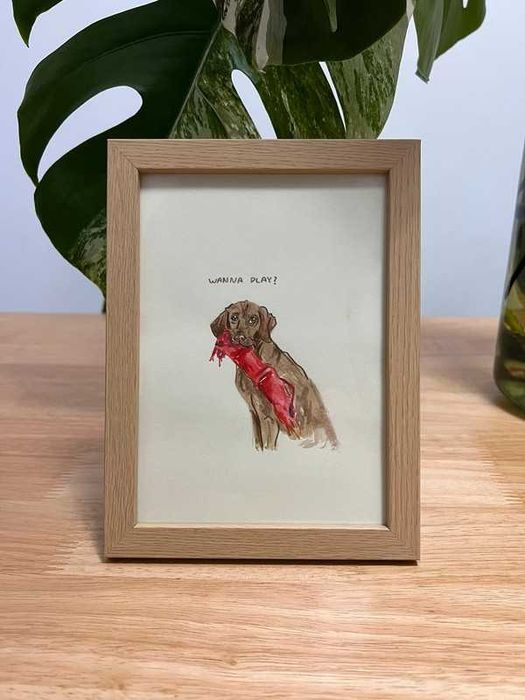 Pintura aquarela cão