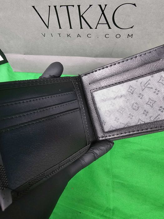 Portfele Meskie Louis Vuitton portfel czarny lv Premium kratka