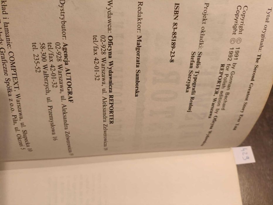 Najświętsza historia szatańskie wersety - Bechard z 1992 r