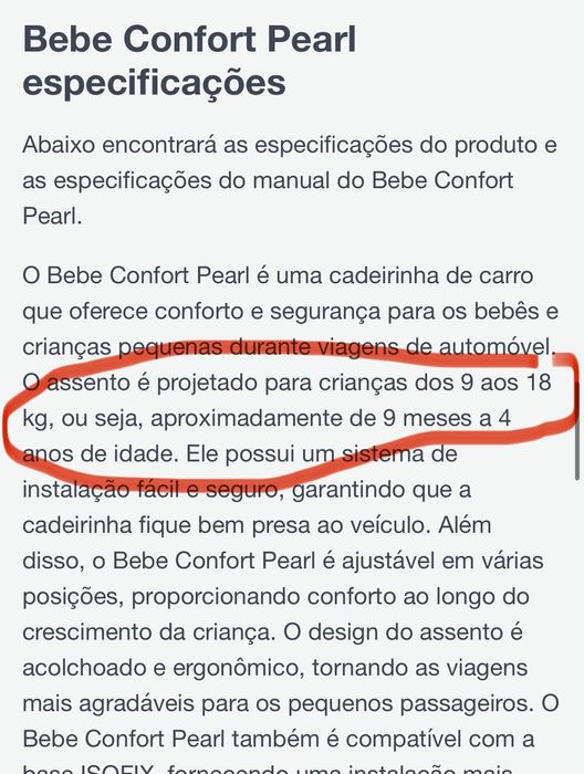 Bebeconfort Pearl 9-18kg